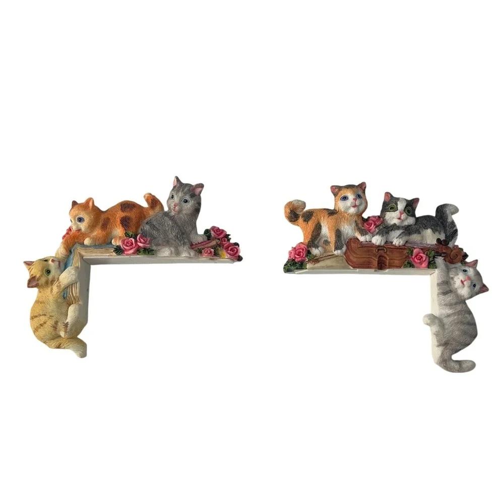Retro Cottagecore Cat Wall Picture Corner Hang Home Decor Country Whimsical 3D
